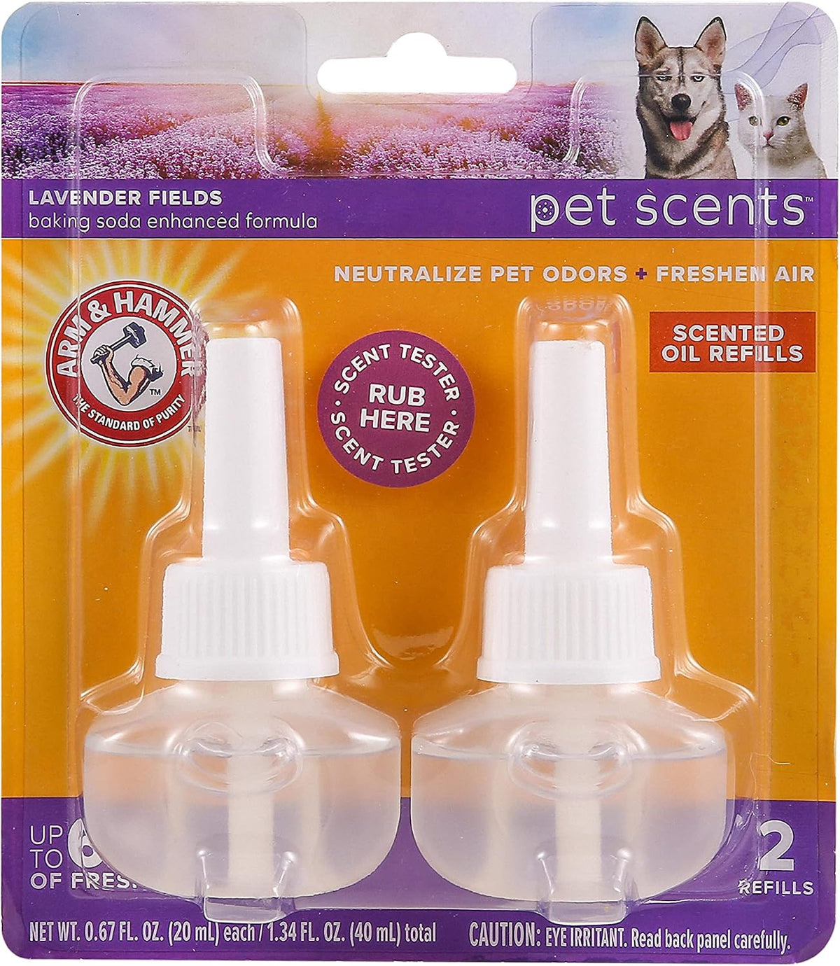 Arm & Hammer for Pets Plug-in Scented Oil Refills - Lavender Fields Refills / 1.34 Fl Oz (Pack of 1)