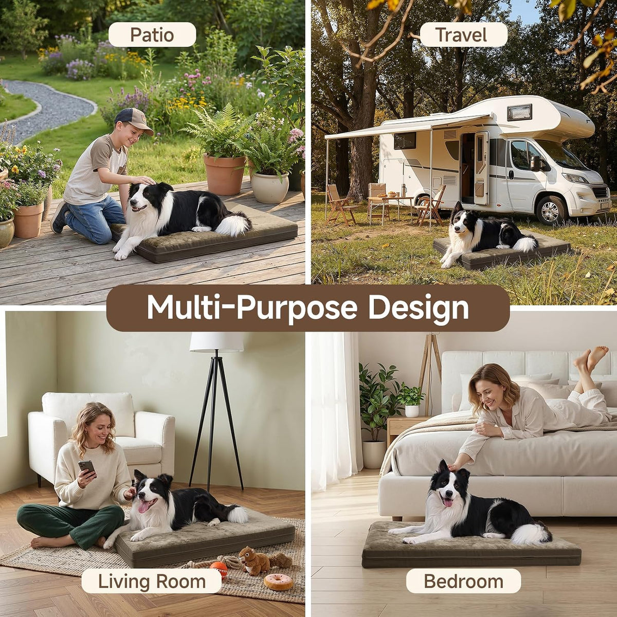 Waterproof Dog Crate Bed Pad - Brown / 29"W x 18"L x 3"H - image 3