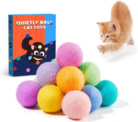 Potaroma 12 Pcs Quiet Play Felt Cat Ball Toys with Catnip Inside – Essentials for Cats