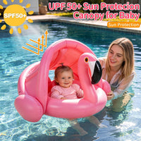 Flamingo Baby Float with Canopy, Baby Pool Float - image 3