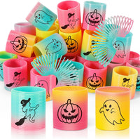 CLEVERZONE 36 Packs Spring Rainbow Magic Fidget Stress Coil Mini - Halloween