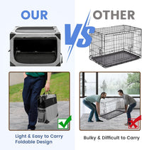 Dog Crate, Portable and Foldable Design of Dog Cage - Grey / 30.0"L x 21.0"W x 21.0"H - image 4