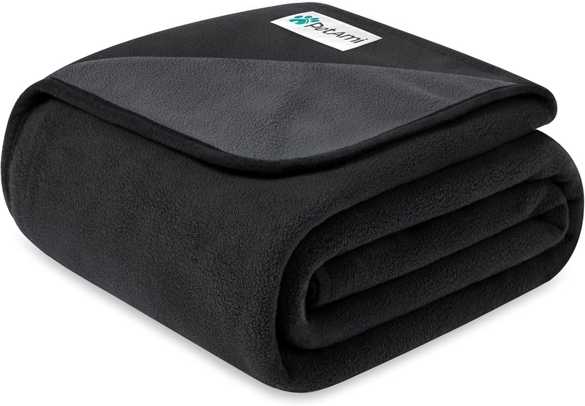 PetAmi Waterproof Dog Blanket, Leakproof Pee Proof Cat Blanket - Black/Gray / Medium (29x40)