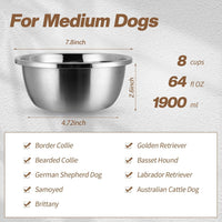 10 Pcs 8 Cup Metal Dog Bowls Stainless Steel Food Dish – Essentials for Dogs - 10 - image 2