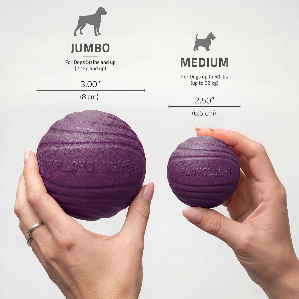 Playology Durable Large Dual Layer Dog Ball, Peanut Butter Scent - Jumbo / Bacon - image 3