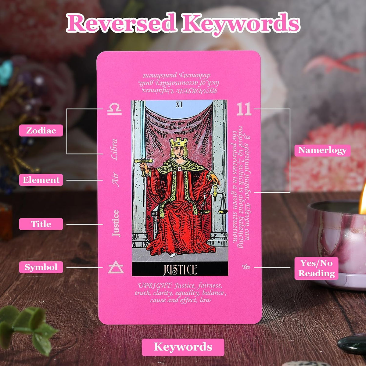 Fofeadm Tarot Cards with Guide Book & Linen Carry Bag - Pink Tarot Cards - image 2