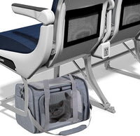 Airline Approved Soft Sided Pet Carrier for Small and Medium Dogs, Cats, and Puppies (Up to 15 lbs), Collapsible Portable Travel Bag for Dogs Cats (Grey)