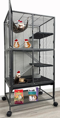 Large Two Full Story Deluxe Double Unit Small Animal Critters Rolling
