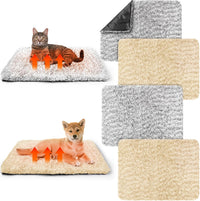Drydiet 6 Pack Self Warming Pet Cat Dogs Pad 18 x 24 Inch Grey – Essentials for Cats - 19 x 28 Inch / Grey+Beige