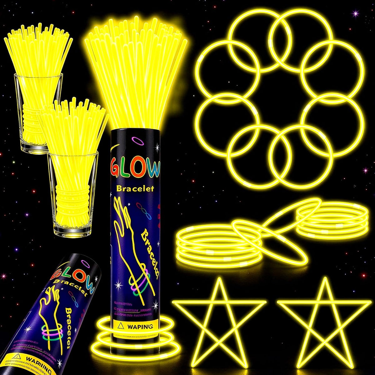 ILHSTY 100 pack green 8 inch glow sticks with connectors for necklaces - view 5