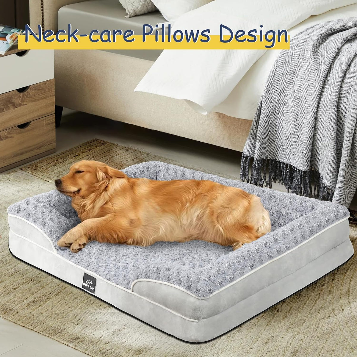 Orthopedic Dog Beds Medium Large Sized Dog, Dog Sofa Bed - Large(36 * 27 * 7.5 In) / Grey - image 3