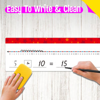 SpriteGru number line dry erase boards with 0-10 and 0-20 lines and colorful star print - view 25