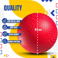 8.5-Inch Red Playground Balls for Kickball, Dodgeball & Recess – Fun for Kids & Family - 8.5 Inch - Pack of 4 - image 2