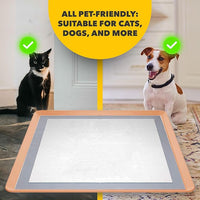 TidyFriend 2 Pack Dog Pee Pad Holder Tray Fits for 24” x 24” Wee Wee Pee Pads - Stable Grip, Raised Edges, Quick-Wipe Silicone Surface Dog Potty Tray Holder for Indoor Flooring Protection (Beige)