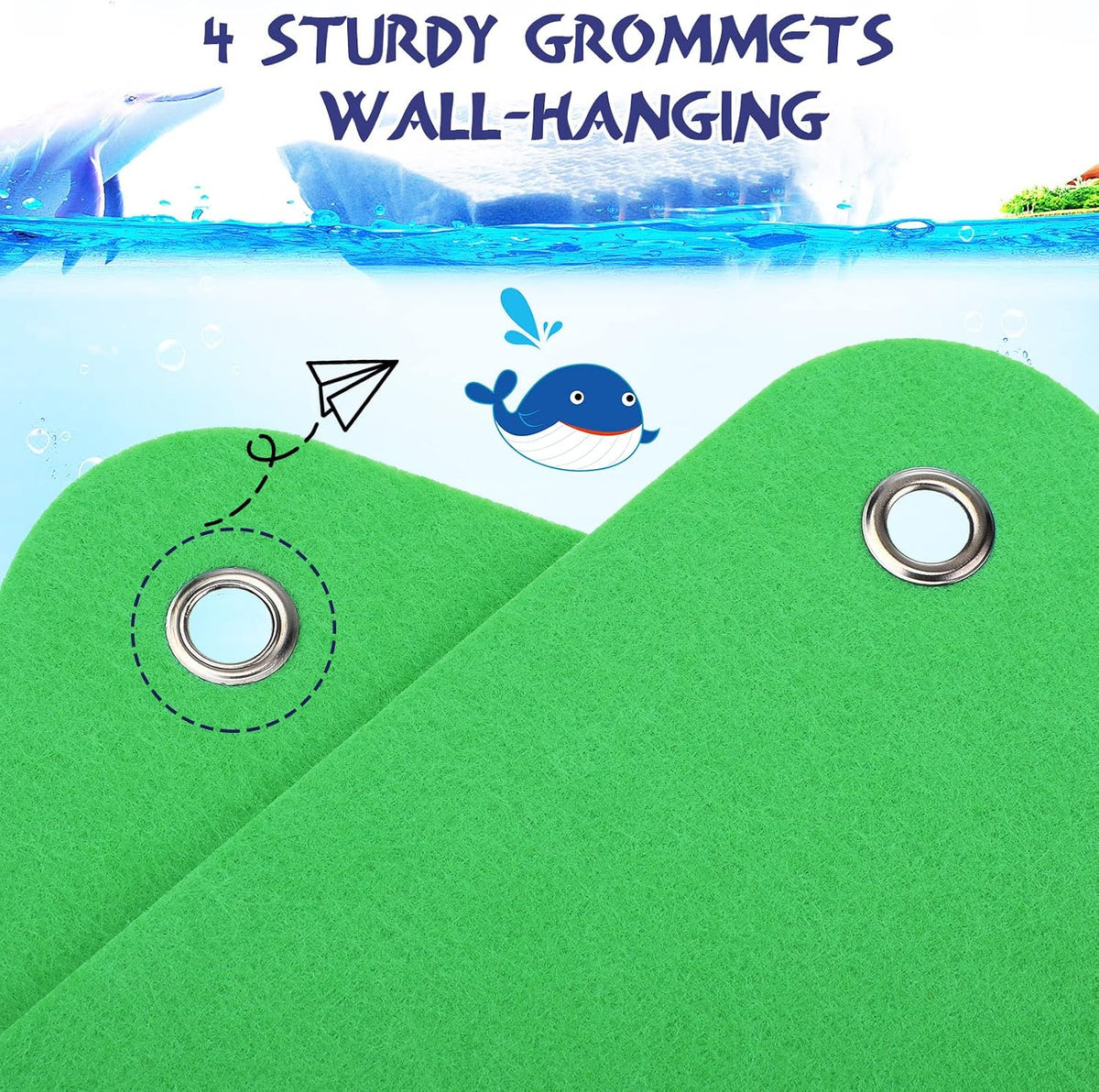 Yunsailing felt story boards for kids, 4 black flannel boards with grommets - view 7