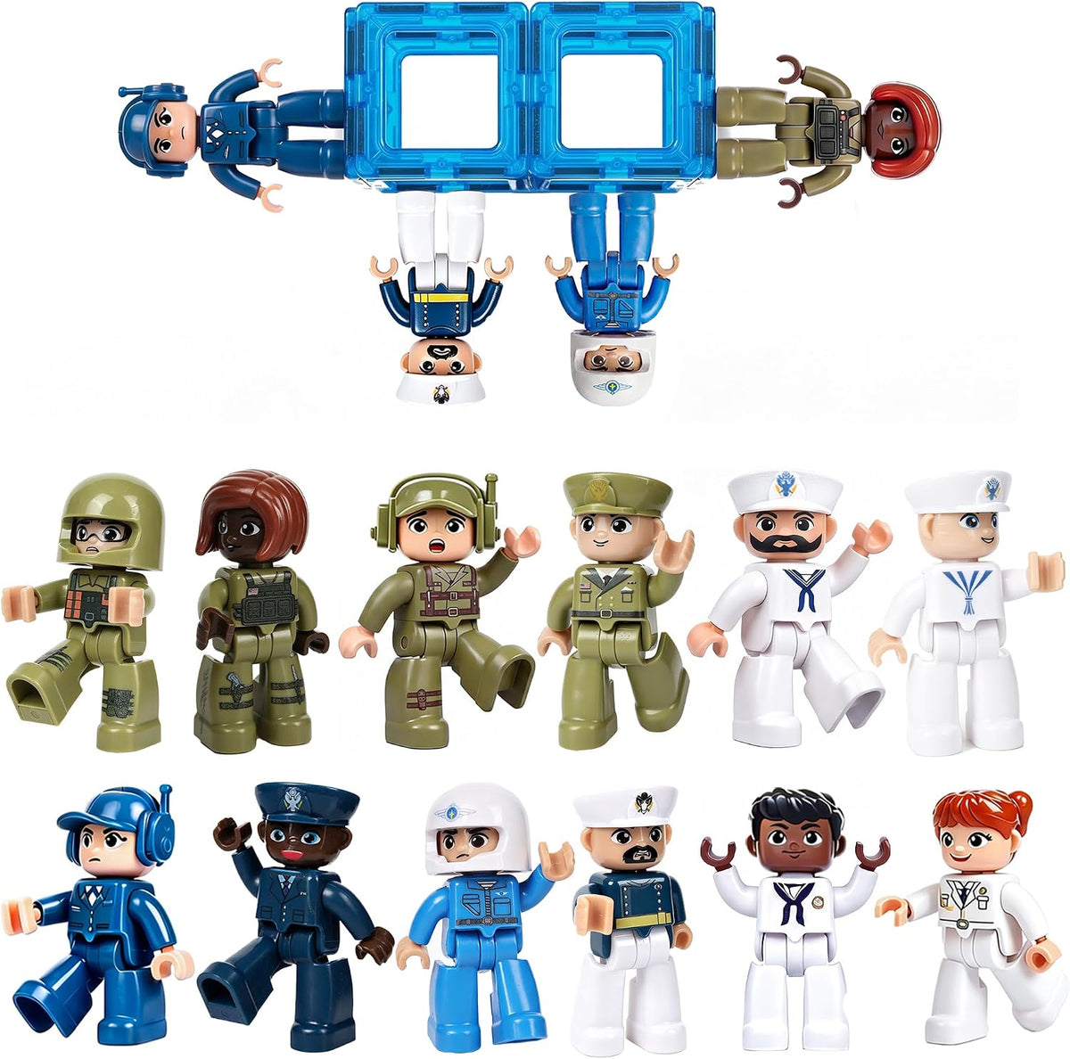 Mruikeny 12 Pieces Large Magnetic Figures for Kids Ages 3 4 5 6 7 8+ – Fun for Kids & Family - Green
