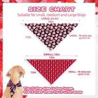 PAWCHIE Dog Bandanas Small Reversible Styles Pet Triangle Scarf Bibs - Valentine's Day Style / Large - image 3