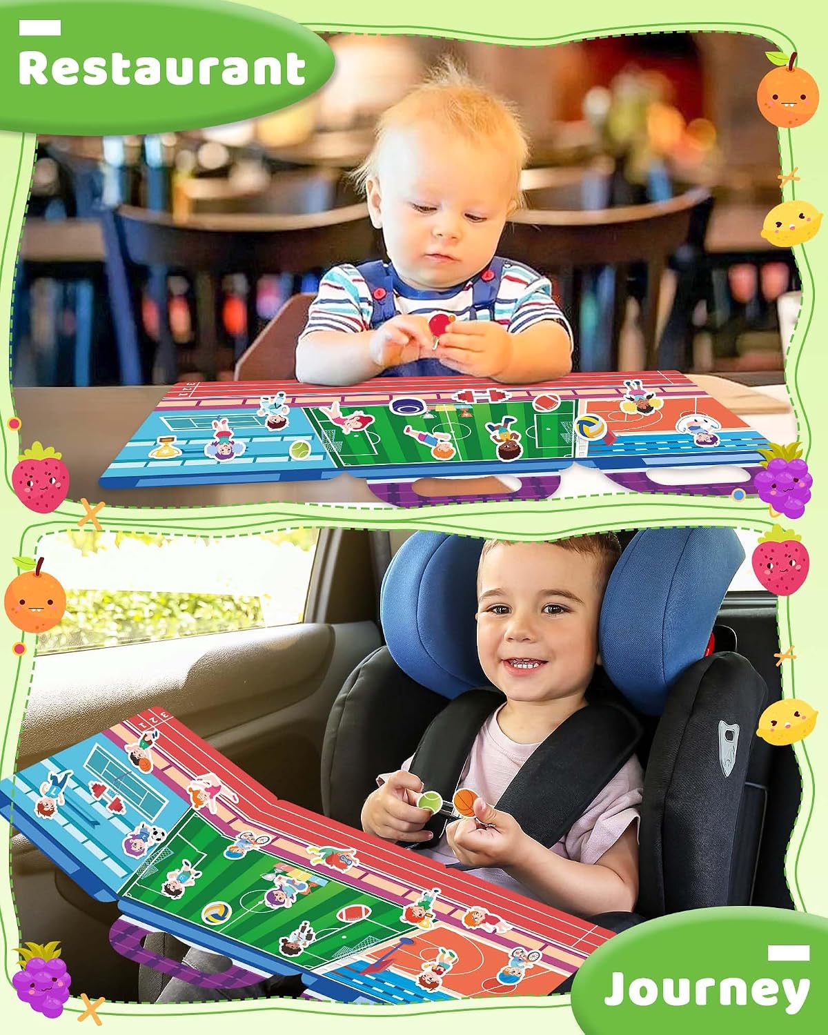 Benresive Reusable Sticker Book, Travel Stickers for Kids - Sports - image 3