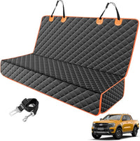 MIXJOY Truck Back Seat Cover for Dogs, Waterproof Pet Seat Covers for Trucks, Dog Cover for Truck Back Seat, Nonslip Pet Bench Seat Cover for Ford F150 F250 F350/Chevrolet Silverado/GMC/Ram