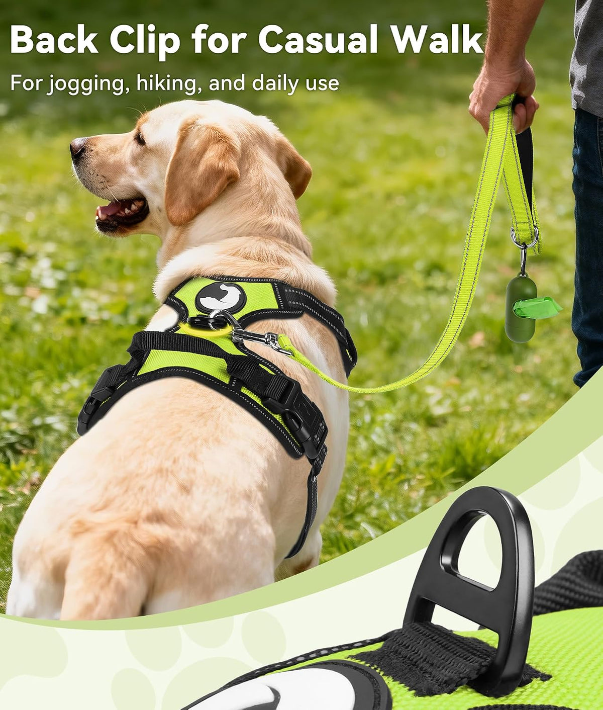 Joytale No Pull Dog Harness Medium Sized Dog, Front Clip - Medium / Green - image 4