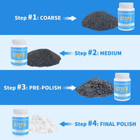 KomeStone 6 lb rock tumbler grit and polish refill kit in 4 bottles - view 20