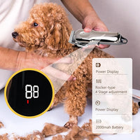 Horse Clippers, Professional Cordless Horse Trimmer Shaver, Low Noise Horse Grooming Clippers with LED Digital Display for Horse Grooming
