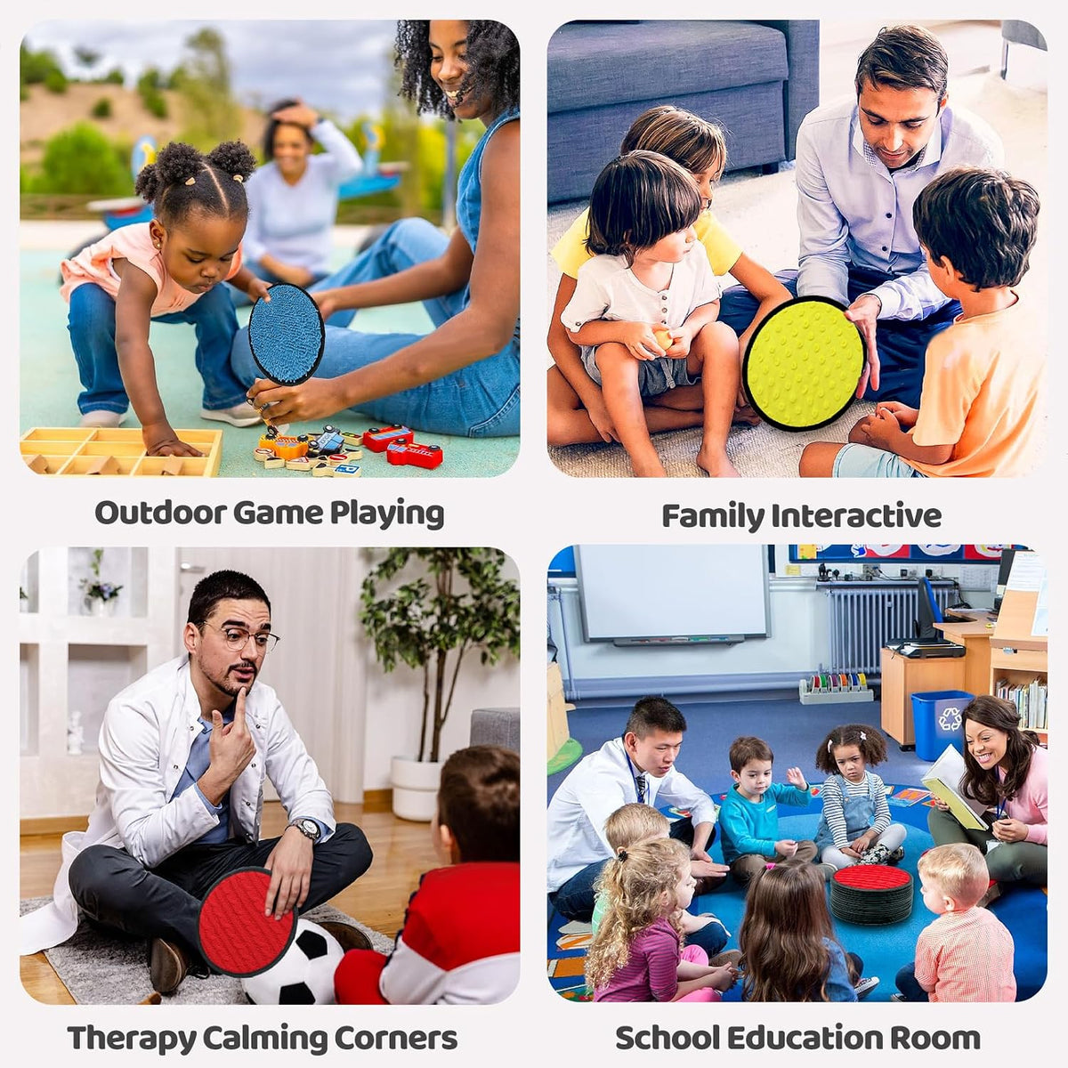 Keculf sensory mats for kids, 16 textured tactile pads in mixed colors - view 3