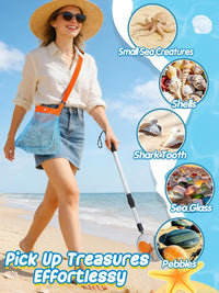 2 Pack 21.6"~33" Adjustable Sand Sifter with Seashell Bags for Adults - 1 Pack - image 4