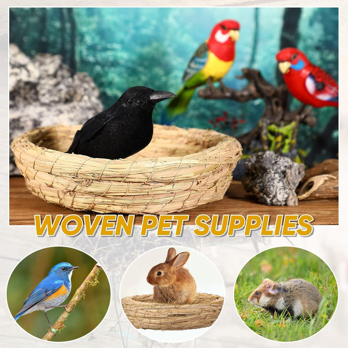 Patelai 4 Pcs Bird Nest Dove Bird House Breeding Nest - 8.66 Inch - image 3