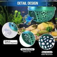 Multi-Functional Betta Hammock Feeding Bed - Dual-color BlueGreen - image 3