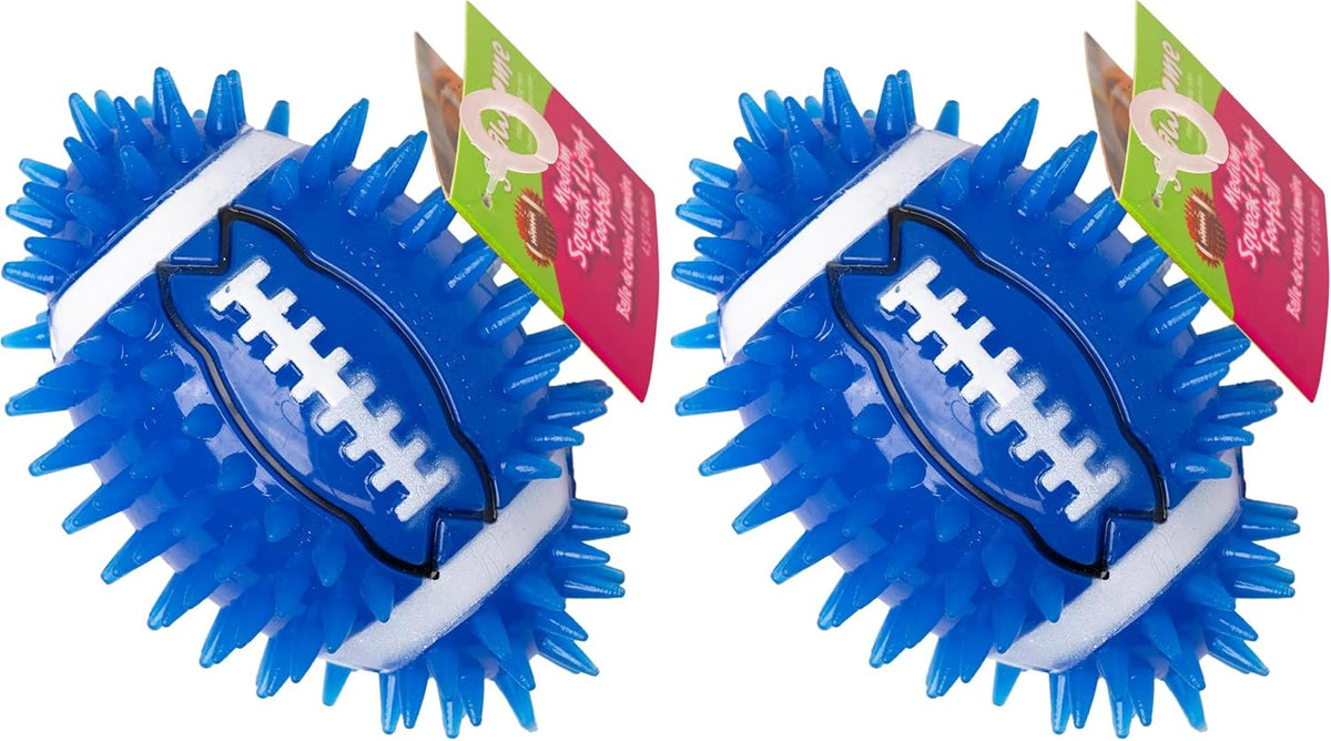 Gnawsome 4.5" Spiky Squeak & Light Football for Dogs, Durable - 4.5" (Pack of 2)