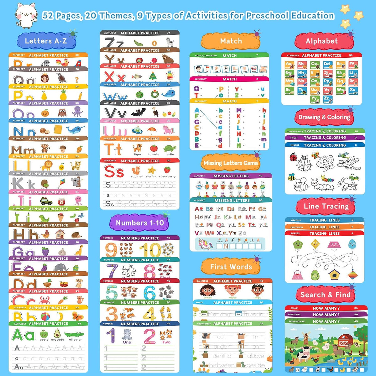 Preschool Learning Activities Pre K Workbooks Tracing Busy Book Age - image 3