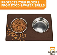 Neater Pet Brands Neater Mat Cat & Dog Food Mat - 16"L x 10"W / Brown - image 2