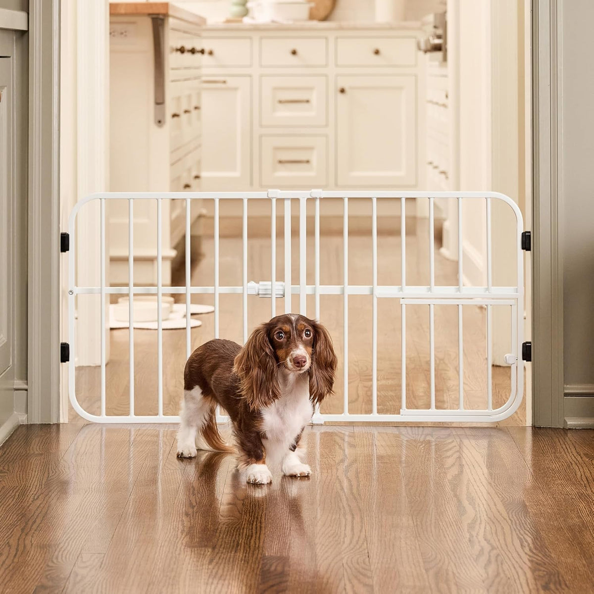 Carlson 22-38" Lil Tuffy Expandable Dog Gate with Small Pet Door - image 2