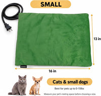Cat Heating Pad, Heated Cat Bed, MET Safety Listed - Grass Green / Small: 16" x 13" x 1.6" - image 3