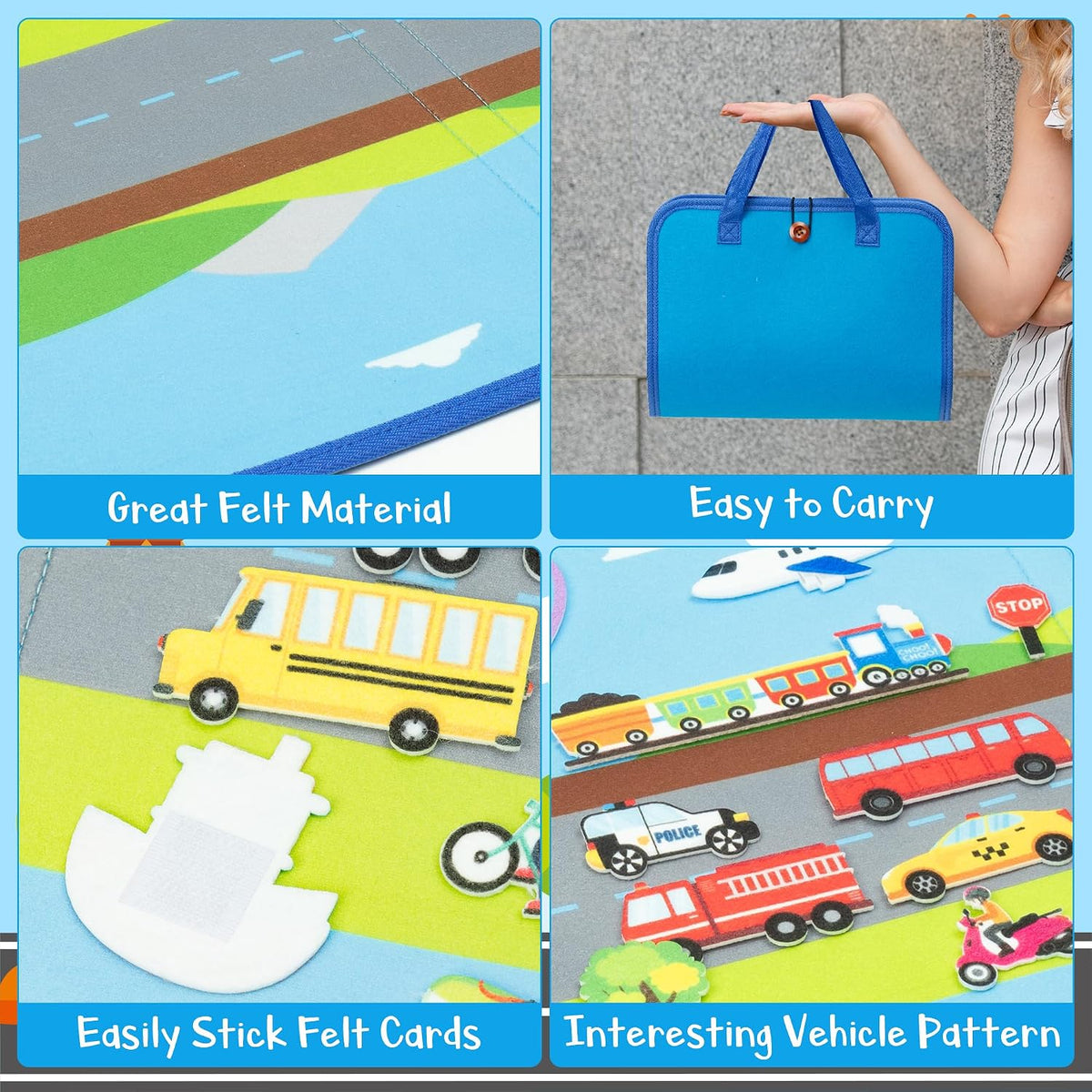 WATINC Travel Felt Board Story Set - Transportation - image 3
