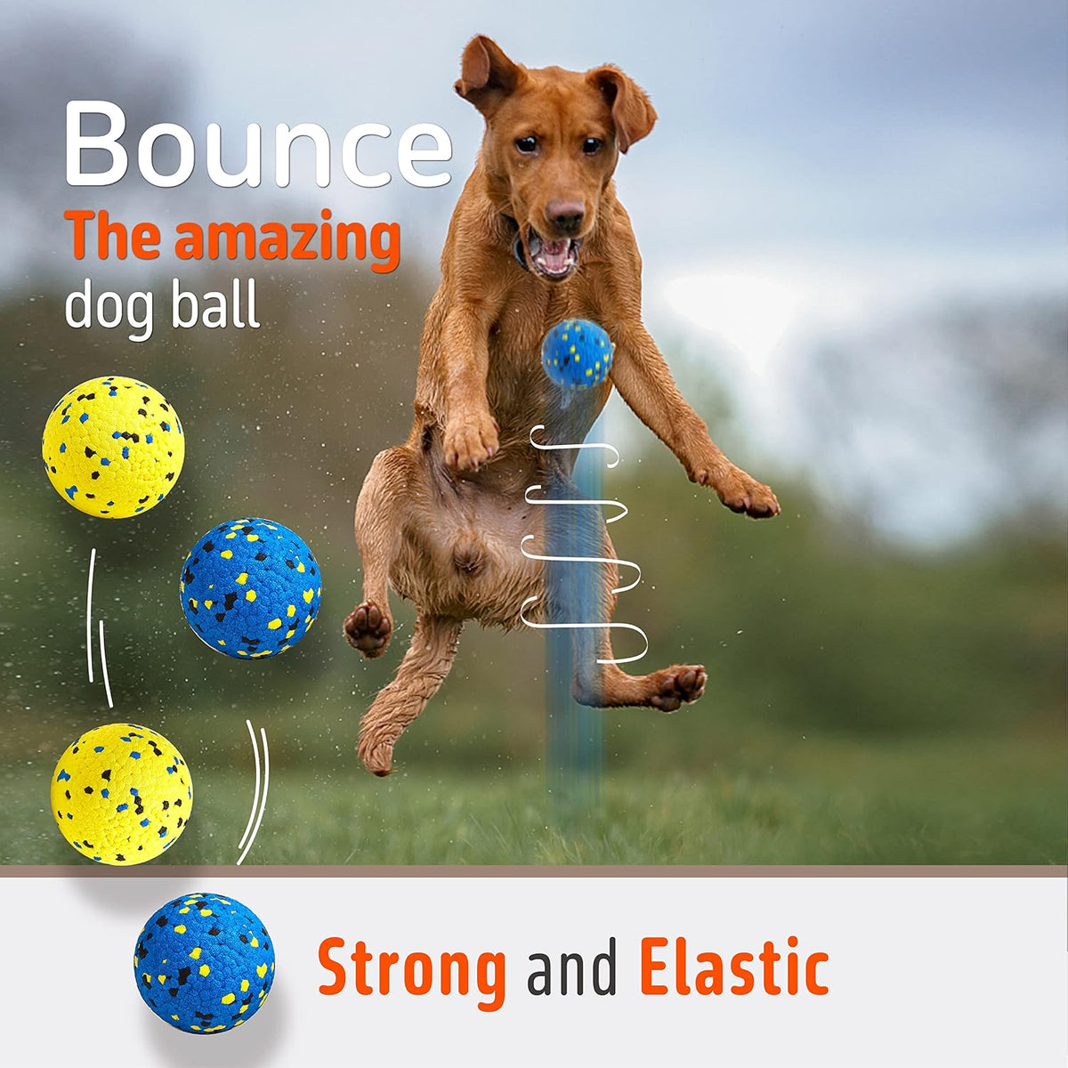 Kimee Dog Balls Tennis Balls Dog Chew Toys for Aggressive Chewers - 3 Balls (Atom 3.9in) - image 4