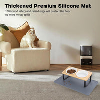 Elevated Whisker Friendly Cat Bowls - Ceramic Bowls-Bamboo - image 3