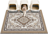 24"x15" Cat Litter Mat Non-Slip Washable Litter Box Mat – Daily Care for Cats - Brown / 40X30in
