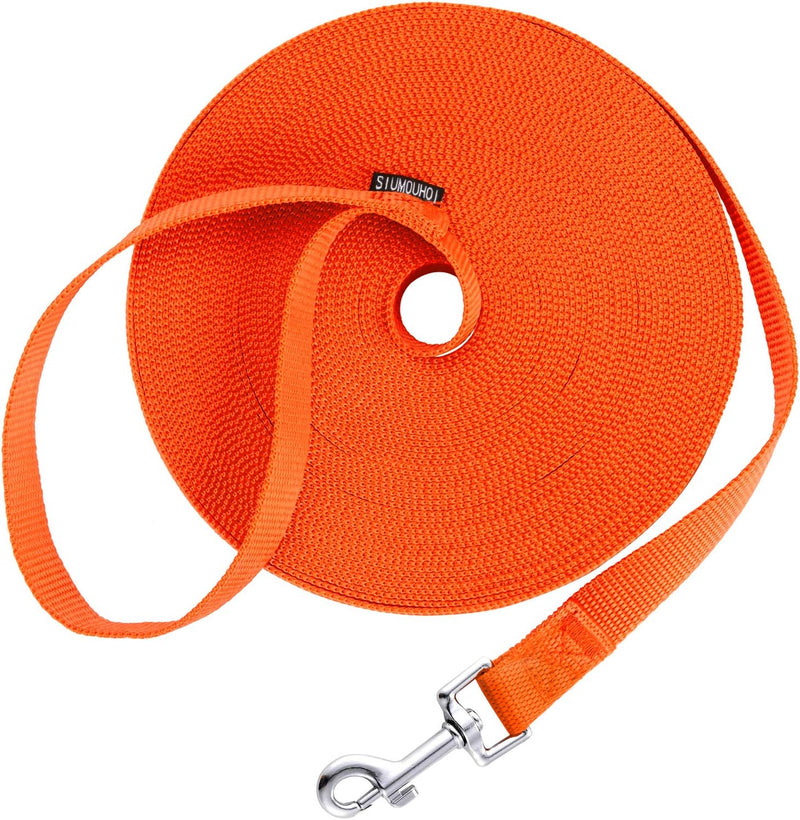 Dog/Puppy Obedience Recall Training Agility Lead, Great for Play - Orange / 20 Feet