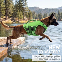ASENKU Dog Life Jacket, High Floatation Dog Swimming Vest with Rescue Handles for Small Medium - Large / Green - image 4