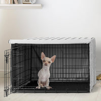 Sweet Jojo Designs 24in. Small Dog Crate Cover Pet Cage - White and Grey Stripe / 24.0"L x 18.5"W x 20.0"H - image 2