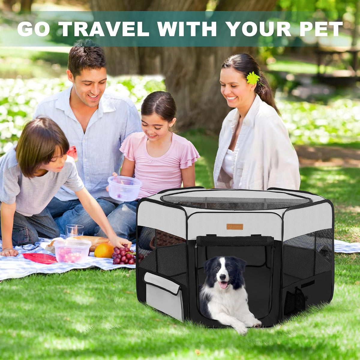 Akinerri Portable Dog Playpen - Small / Black - image 3