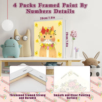 4 Pack Butterfly Paint by Number for kids Wooden Frame - BKH2013+BKH2014+BKH2015+BKH2016 - image 2