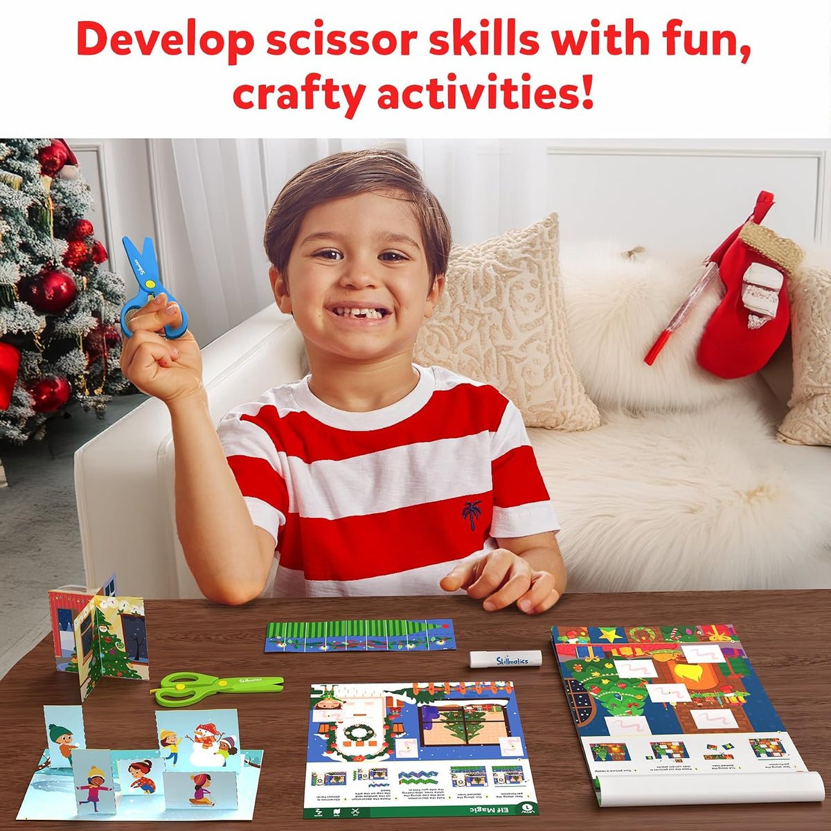 Skillmatics Snip, Scissor Skills, Felt Craft Activity - 6. Holiday Magic - image 3