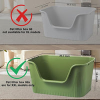 Vealind Cat Litter Box Lid with Clear Door Only Fit for Vealind XXL Cat Litter Pan, Top Entry Litter Box with Lid