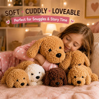 PixieCrush labradoodle stuffed animal pillow with 4 surprise plush puppies inside - view 12