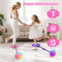 Aidabli purple ankle skip ball for kids with a light up flash wheel and padded ankle loop - view 12