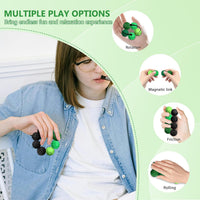 DGMDGS 8 silicone magnetic fidget balls in black and green textures - view 9