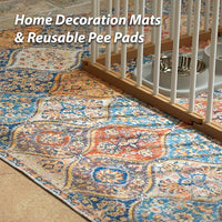 nunubaby Washable Pee Pads for Dogs, Stylish, Non-Slip and Leak-Proof Pee Pads. Reusable Potty Pads for Dogs for Crates and Floors.(Cream/Multi, 36" x72" )